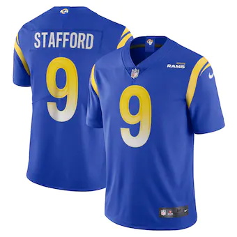 mens nike matthew stafford royal los angeles rams vapor lim